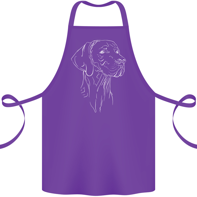 A Weimaraner Face Cotton Apron 100% Organic Purple