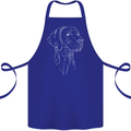 A Weimaraner Face Cotton Apron 100% Organic Royal Blue
