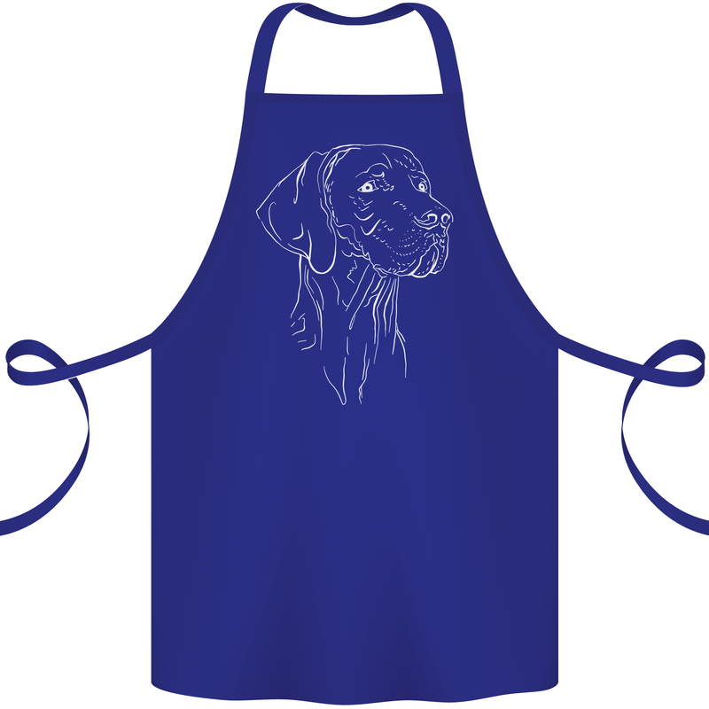 A Weimaraner Face Cotton Apron 100% Organic Royal Blue