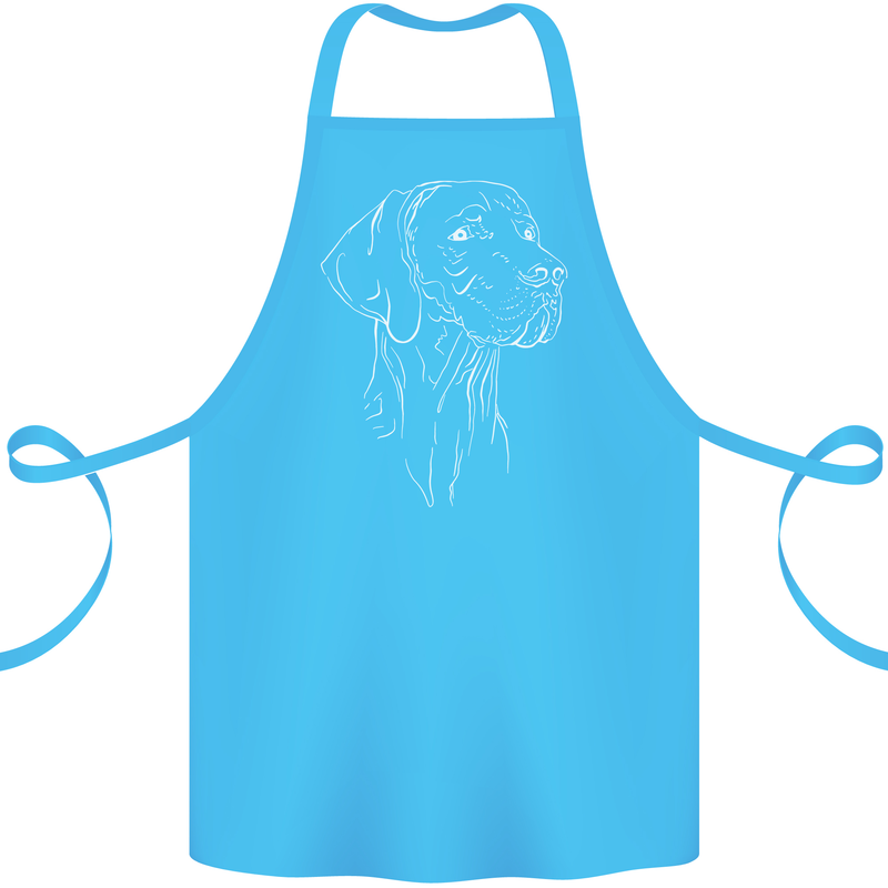 A Weimaraner Face Cotton Apron 100% Organic Turquoise