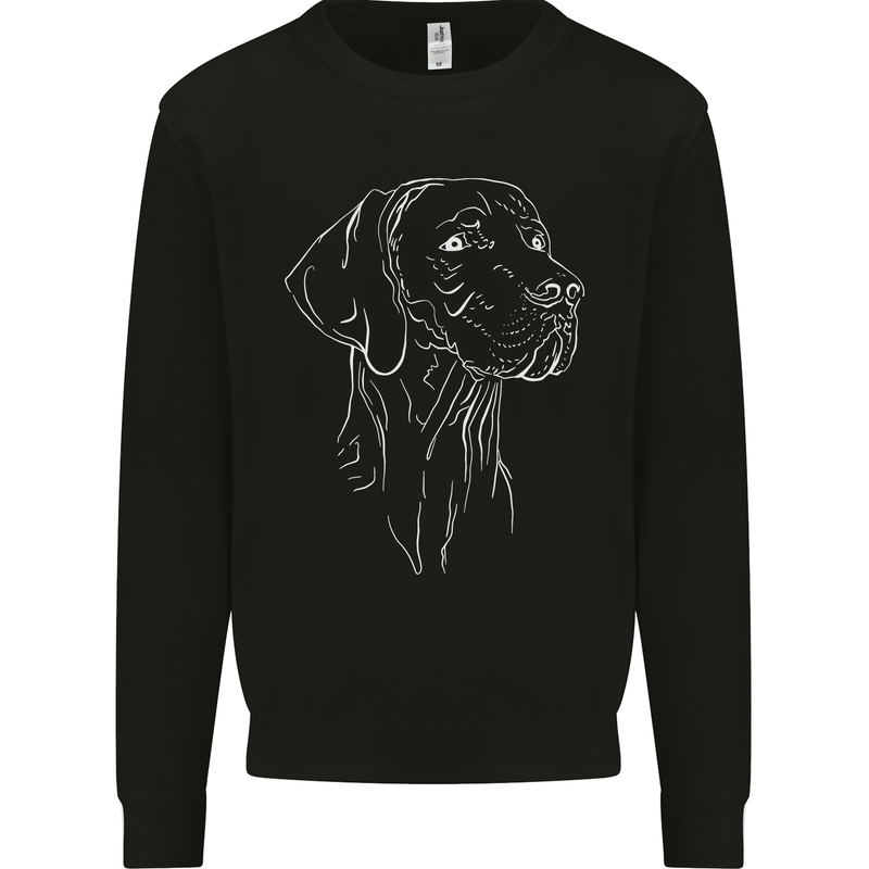 A Weimaraner Face Kids Sweatshirt Jumper Black