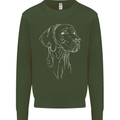 A Weimaraner Face Kids Sweatshirt Jumper Forest Green