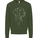 A Weimaraner Face Kids Sweatshirt Jumper Forest Green