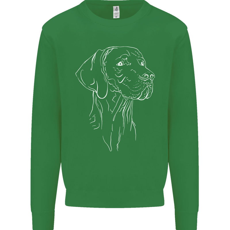 A Weimaraner Face Kids Sweatshirt Jumper Irish Green
