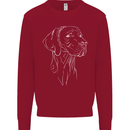 A Weimaraner Face Kids Sweatshirt Jumper Red