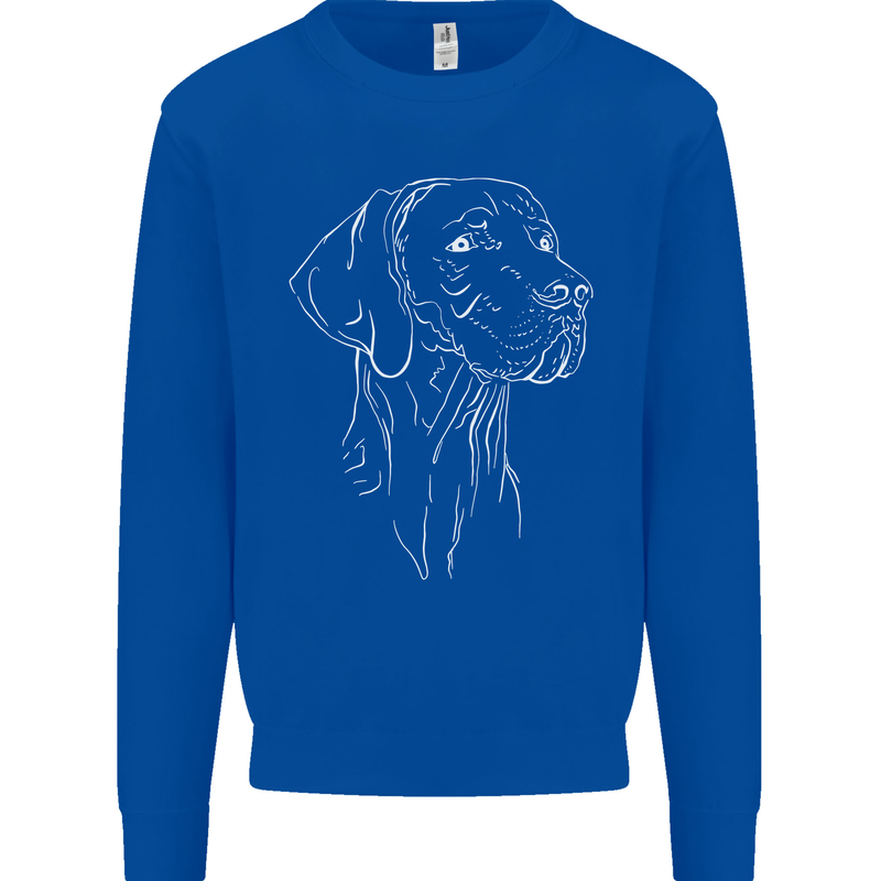 A Weimaraner Face Kids Sweatshirt Jumper Royal Blue