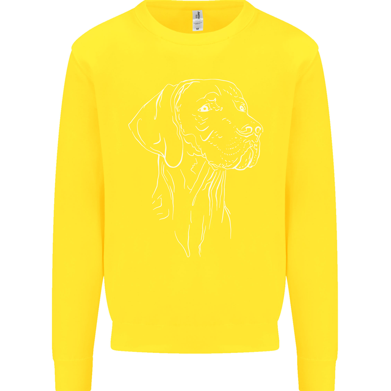 A Weimaraner Face Kids Sweatshirt Jumper Yellow