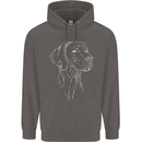 A Weimaraner Face Mens 80% Cotton Hoodie Charcoal
