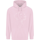 A Weimaraner Face Mens 80% Cotton Hoodie Light Pink