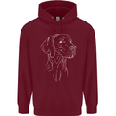 A Weimaraner Face Mens 80% Cotton Hoodie Maroon