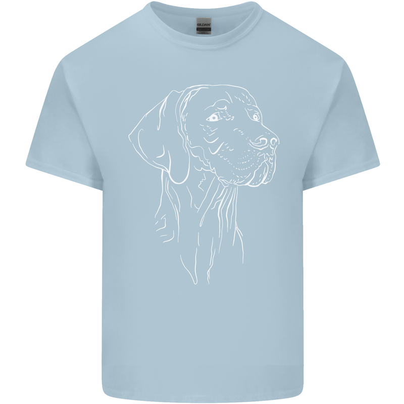 A Weimaraner Face Mens Cotton T-Shirt Tee Top Light Blue