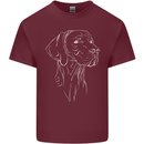 A Weimaraner Face Mens Cotton T-Shirt Tee Top Maroon