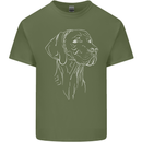 A Weimaraner Face Mens Cotton T-Shirt Tee Top Military Green