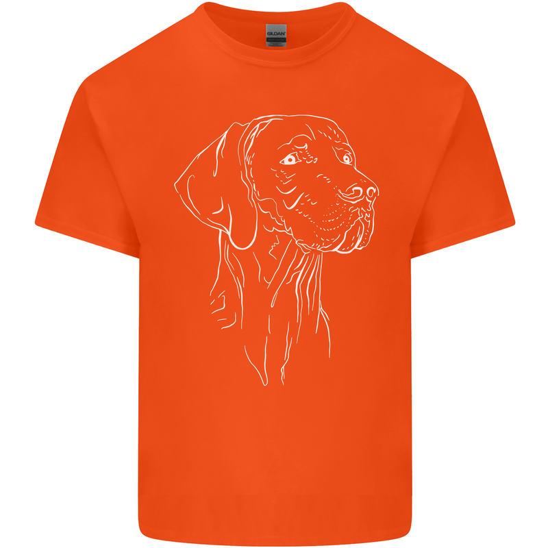 A Weimaraner Face Mens Cotton T-Shirt Tee Top Orange
