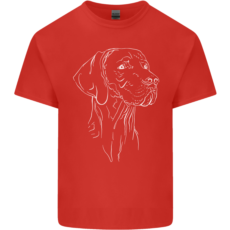 A Weimaraner Face Mens Cotton T-Shirt Tee Top Red