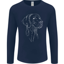 A Weimaraner Face Mens Long Sleeve T-Shirt Navy Blue