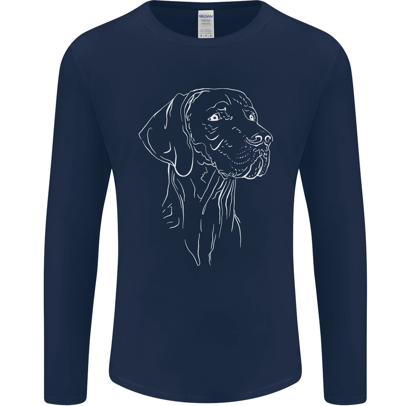 A Weimaraner Face Mens Long Sleeve T-Shirt Navy Blue