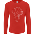 A Weimaraner Face Mens Long Sleeve T-Shirt Red