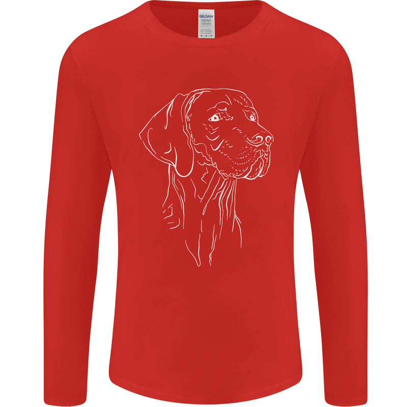 A Weimaraner Face Mens Long Sleeve T-Shirt Red