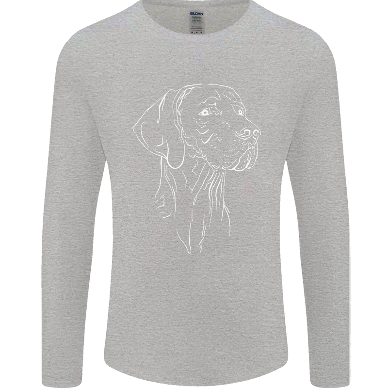 A Weimaraner Face Mens Long Sleeve T-Shirt Sports Grey