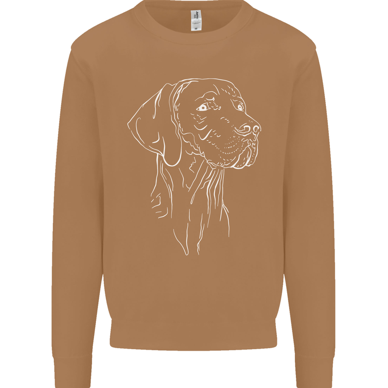 A Weimaraner Face Mens Sweatshirt Jumper Caramel Latte