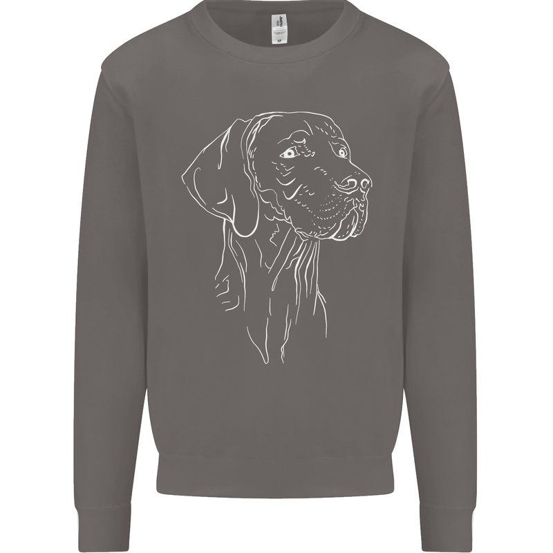 A Weimaraner Face Mens Sweatshirt Jumper Charcoal