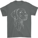 A Weimaraner Face Mens T-Shirt 100% Cotton Charcoal