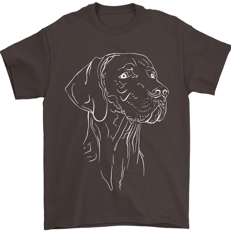 A Weimaraner Face Mens T-Shirt 100% Cotton Dark Chocolate