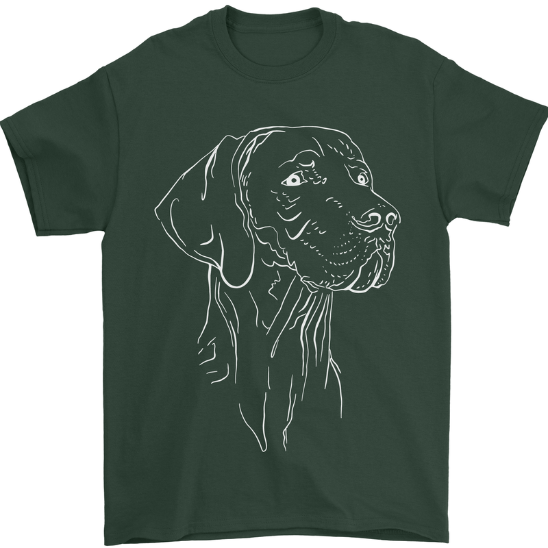 A Weimaraner Face Mens T-Shirt 100% Cotton Forest Green