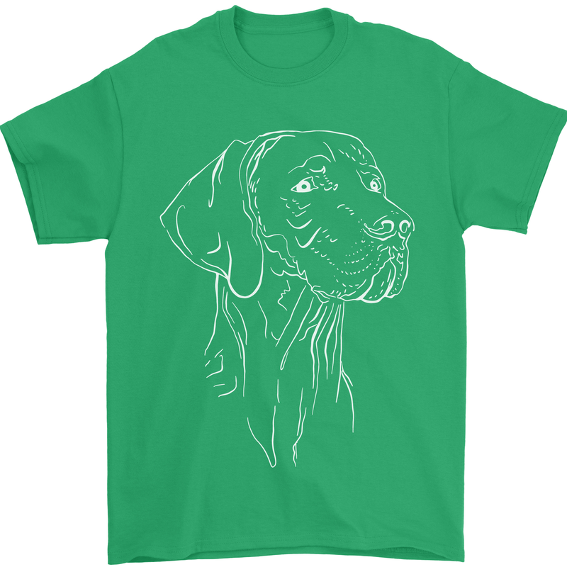 A Weimaraner Face Mens T-Shirt 100% Cotton Irish Green