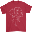 A Weimaraner Face Mens T-Shirt 100% Cotton Red