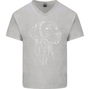 A Weimaraner Face Mens V-Neck Cotton T-Shirt Sports Grey