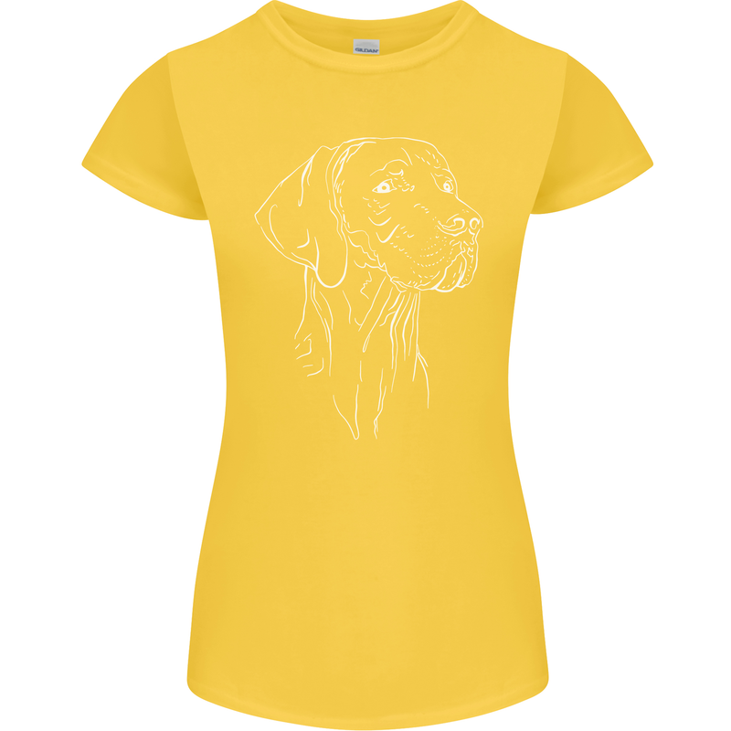 A Weimaraner Face Womens Petite Cut T-Shirt Yellow
