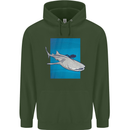 A Whale Shark and Scuba Diver Childrens Kids Hoodie Forest Green