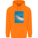 A Whale Shark and Scuba Diver Childrens Kids Hoodie Orange