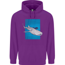 A Whale Shark and Scuba Diver Childrens Kids Hoodie Purple