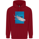 A Whale Shark and Scuba Diver Childrens Kids Hoodie Red