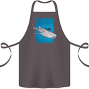 A Whale Shark and Scuba Diver Cotton Apron 100% Organic Dark Grey