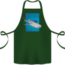A Whale Shark and Scuba Diver Cotton Apron 100% Organic Forest Green