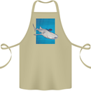 A Whale Shark and Scuba Diver Cotton Apron 100% Organic Khaki