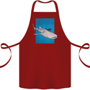 A Whale Shark and Scuba Diver Cotton Apron 100% Organic Maroon