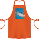 A Whale Shark and Scuba Diver Cotton Apron 100% Organic Orange