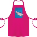A Whale Shark and Scuba Diver Cotton Apron 100% Organic Pink