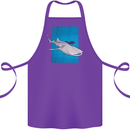 A Whale Shark and Scuba Diver Cotton Apron 100% Organic Purple