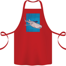 A Whale Shark and Scuba Diver Cotton Apron 100% Organic Red
