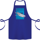 A Whale Shark and Scuba Diver Cotton Apron 100% Organic Royal Blue