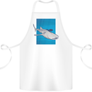 A Whale Shark and Scuba Diver Cotton Apron 100% Organic White