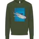 A Whale Shark and Scuba Diver Kids Sweatshirt Jumper Forest Green
