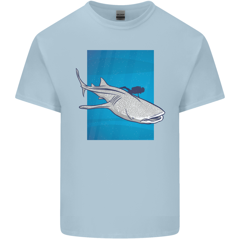 A Whale Shark and Scuba Diver Kids T-Shirt Childrens Light Blue
