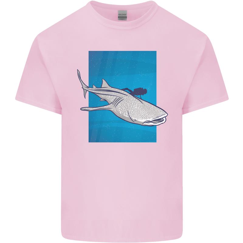 A Whale Shark and Scuba Diver Kids T-Shirt Childrens Light Pink